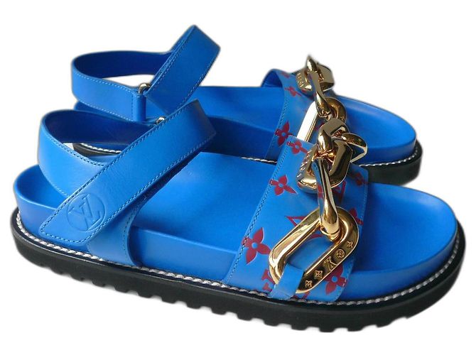 Sandália LOUIS VUITTON Paseo Flat Comfort ou Walk Comfort LV Azul claro