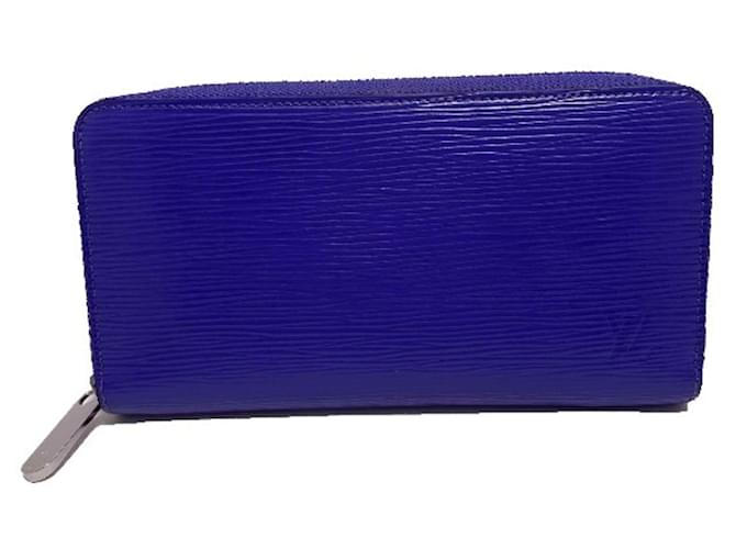 Carteira Louis Vuitton Zippy Azul Couro  ref.1160360