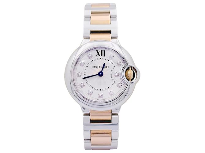 Reloj cartier, "Ballon Bleu De Cartier", acero, Oro rosa, diamantes.  ref.1160547