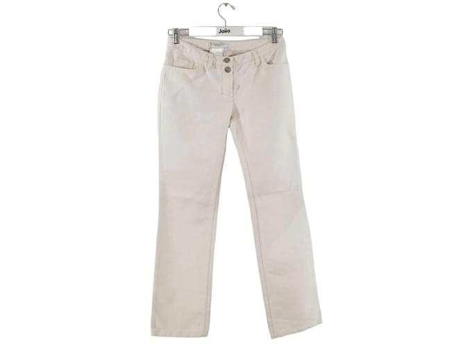 Dior Straight cotton jeans White  ref.1160575
