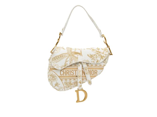 Saddle DIOR HandbagsCloth White  ref.1160593