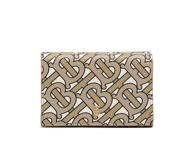 Brown Burberry Monogram TB Double Flap Wallet Leather  ref.1160732