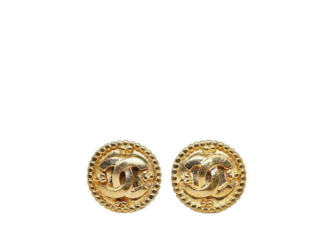 Goldene Chanel CC-Ohrclips Vergoldet  ref.1160760