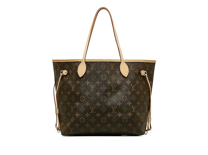 Braune Neverfull MM-Einkaufstasche mit Louis Vuitton-Monogramm Leder  ref.1160813