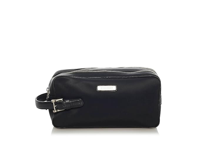 Black Burberry Nylon Clutch Bag Leather  ref.1160820