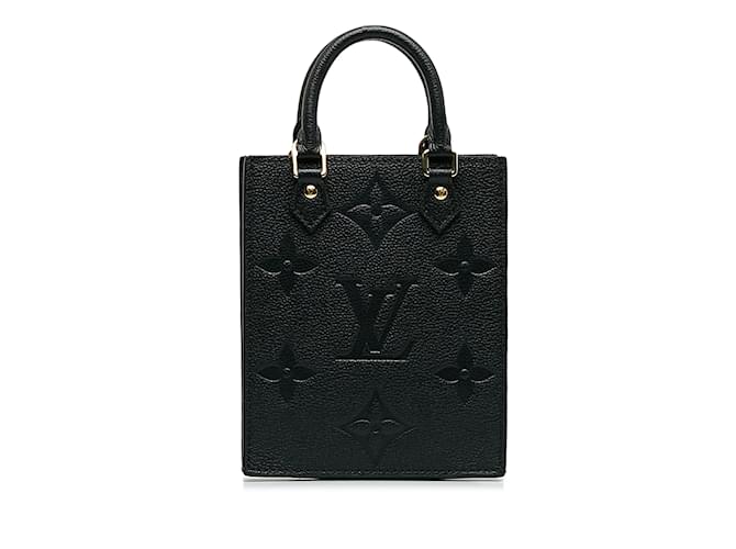 Schwarze Louis Vuitton-Monogramm-Empreinte-Petit-Sac-Plat-Umhängetasche Leder  ref.1160827