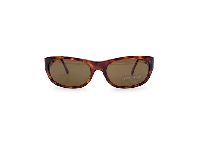 Giorgio Armani Vintage braune rechteckige Sonnenbrille 845 050 140 MM Kunststoff  ref.1160919