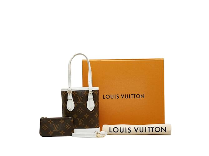 Louis Vuitton Monogram Nano Bucket Bag  M81489 Brown Cloth  ref.1160925