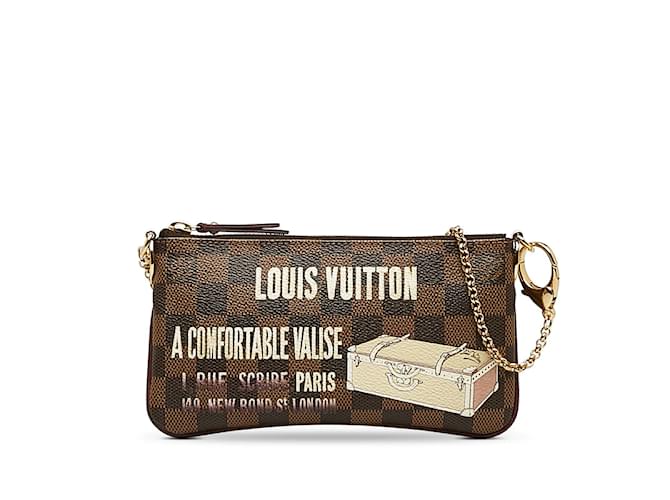 Pochette Mila MM Acessório de Cadeia Louis Vuitton N63091 em Ótimas Condições Marrom Plástico  ref.1160930