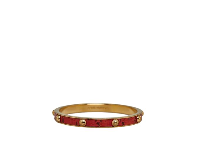 Louis Vuitton „Gib mir einen Hinweis“-Lederarmreif Golden Metall  ref.1160936