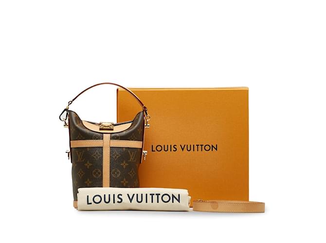 Louis Vuitton Bolso de viaje con monograma M43587 Castaño Cuero  ref.1160938