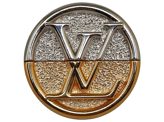 Louis Vuitton Gold LV Runde Brosche Golden