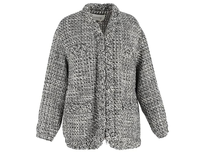 Valentino Garavani – Übergroße Tweed-Jacke aus schwarzer Wolle  ref.1161092