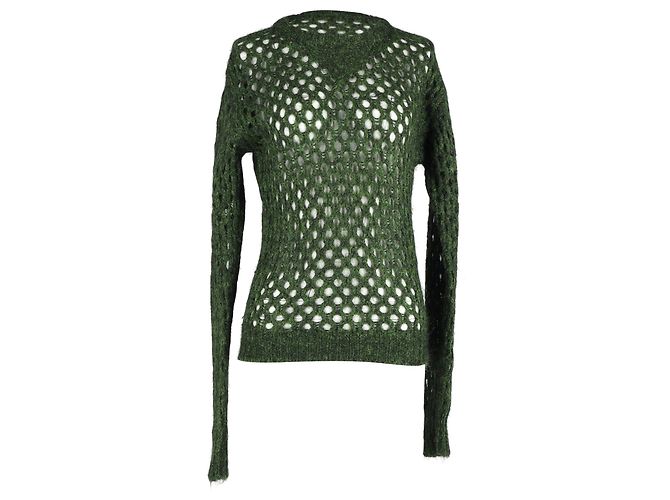 Offener Strickpullover von Isabel Marant aus grüner Wolle