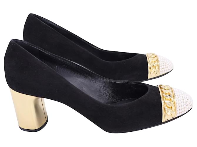 Casadei Beaded Pumps in Black Suede  ref.1161114