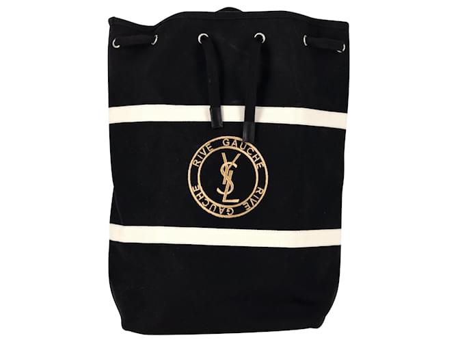 Saint Laurent Rive Gauche Backpack in Black Canvas Cloth  ref.1161116