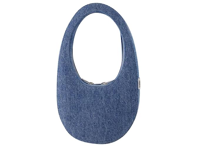 Denim Mini Swipe Bag - Coperni - Canvas - Washed Blue Cloth  ref.1161117