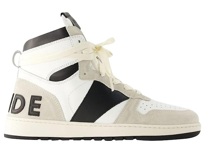 Autre Marque Rhecess Hi Sneakers - Rhude - Leather - White/Black Pony-style calfskin  ref.1161118