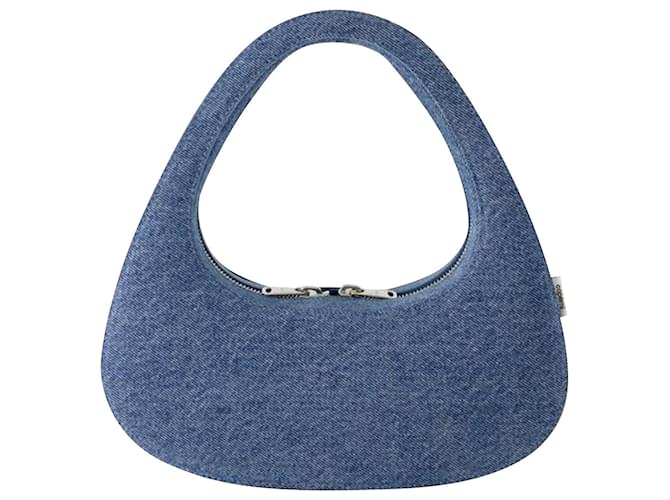 Swipe Baguette Bag - Coperni - Canvas - Washed Blue Cloth  ref.1161120