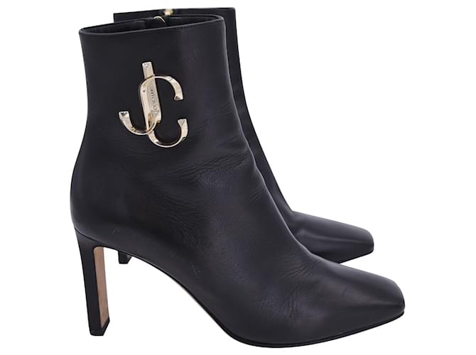 Jimmy Choo Minori Ankle Boots in Black Leather  ref.1161155