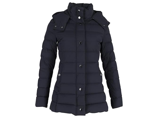 Doudoune longue Moncler Matt en polyester bleu marine  ref.1161161