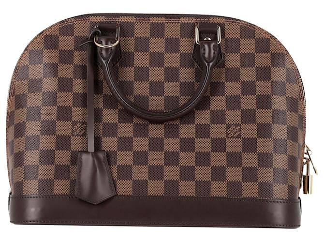 Louis Vuitton Alma PM Satchel Bag in Brown Coated Canvas Cloth  ref.1161164