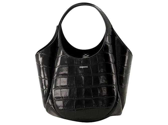 Mini Bucket Swipe Shopper Bag - Coperni - Leather - Black Pony-style calfskin  ref.1161170