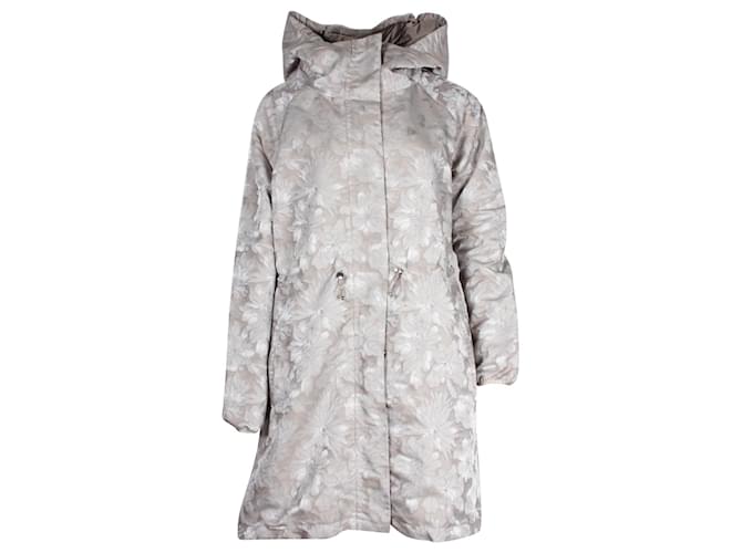 Max Mara Weekend Reversible Floral Parka in Silver Nylon Silvery  ref.1161198