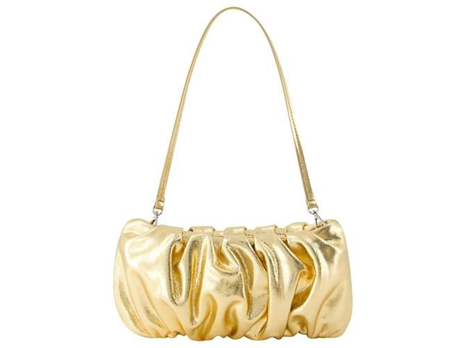 Bean Convertible Shoulder Bag - Staud - Leather - Gold Golden Metallic Pony-style calfskin  ref.1161202