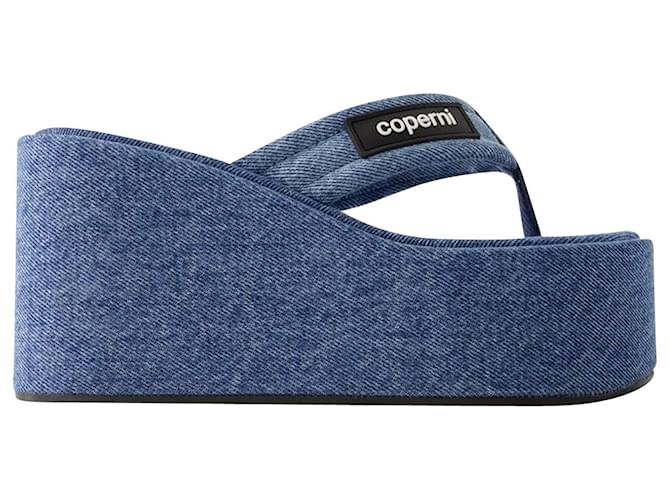 Wedge Sandals - Coperni - Canvas - Washed Blue Cloth  ref.1161218