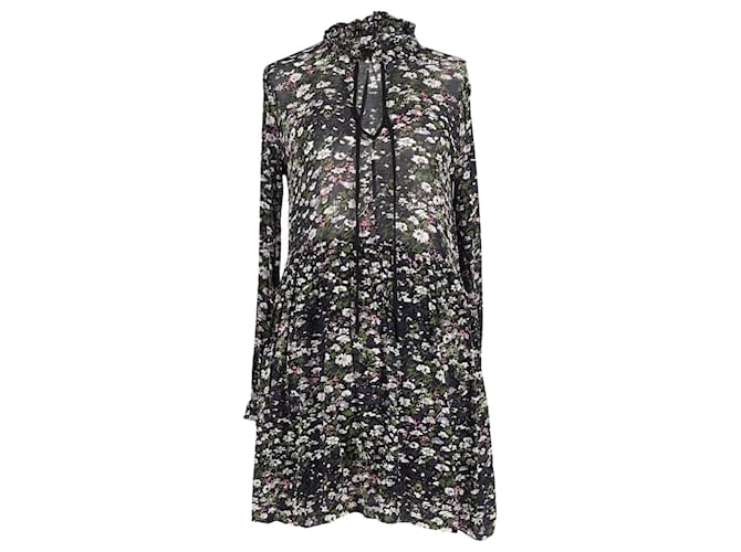 Ganni Georgette Dress in Floral Print Viscose Cellulose fibre  ref.1161243