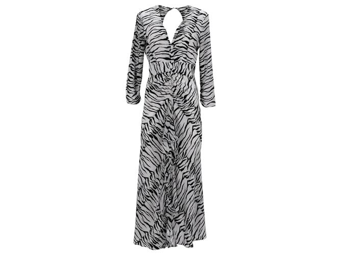 Autre Marque Rixo Rose Open Back Ruffled Maxi Dress in Animal Print Silk  Python print  ref.1161263