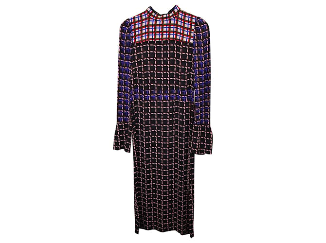 Marni Grid-Print Midi Dress in Multicolor Viscose Multiple colors Cellulose fibre  ref.1161277