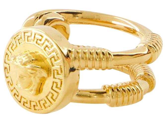 Medusa Safety Pin Ring - Versace - Metal - Gold Metallic  ref.1161283