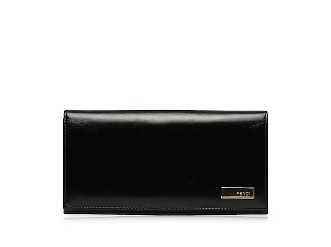 Fendi Leather Bifold Wallet  2266 Black Pony-style calfskin  ref.1161298