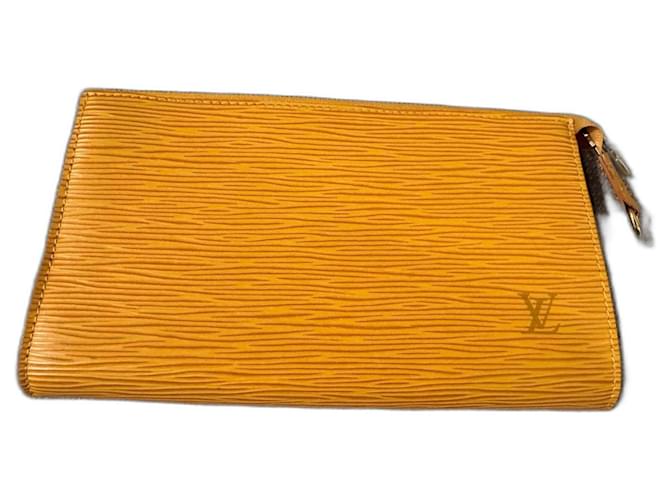 Louis Vuitton Pochette Gelb Leder  ref.1161339