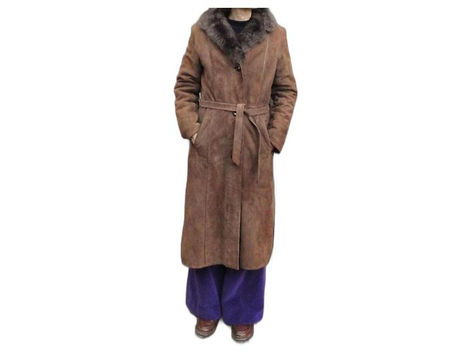 Autre Marque shearling coat size 38 Dark brown
