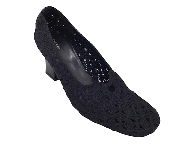Autre Marque Zapatos de tacón negros de croché Raffaela de The Row Lienzo  ref.1161511