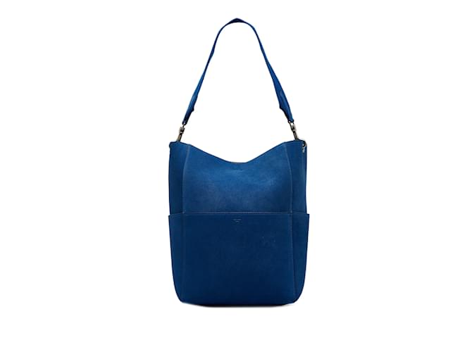 Céline Blue Celine Medium Seau Sangle Bucket Bag Leather  ref.1161538