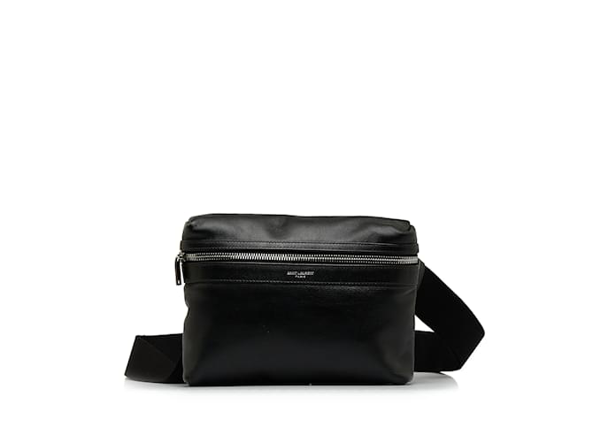 Black Saint Laurent Leather City Belt Bag  ref.1161575