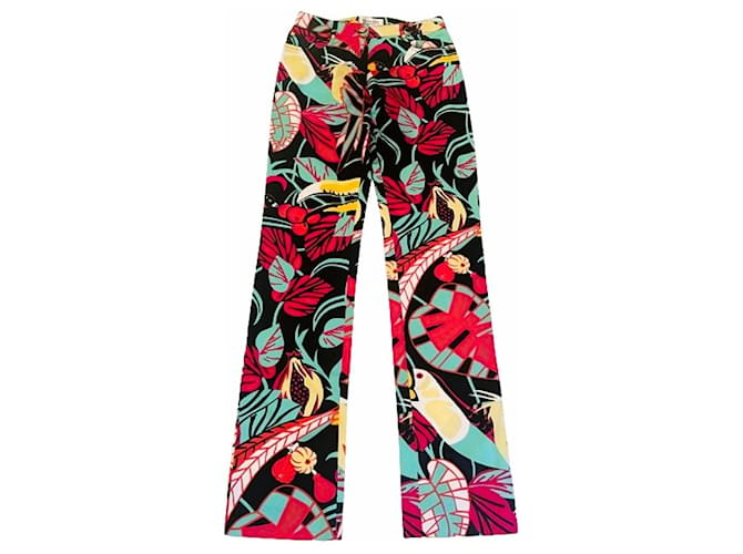 Pantaloni Givenchy cotone fantasia tropicale nuovi Multicolore  ref.1161600