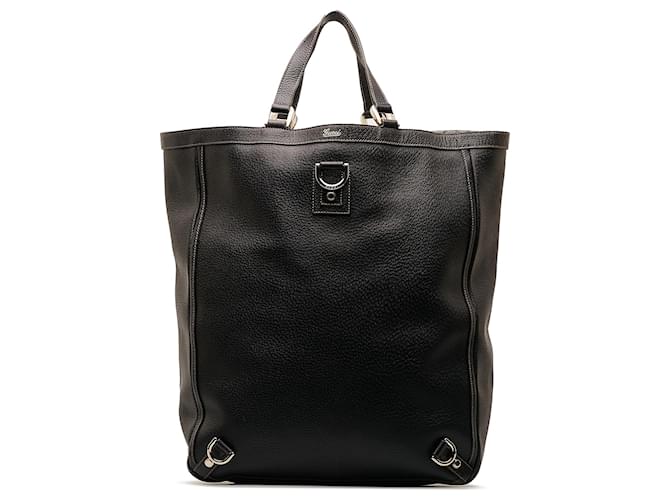 Gucci Abbey D-Ring-Tasche aus schwarzem Leder Kalbähnliches Kalb  ref.1161621