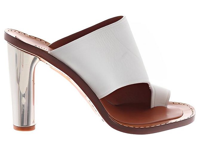 Sandali alti Céline in pelle bianca Bianco