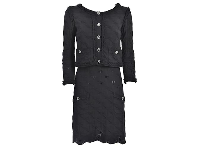 Chanel Dresses Black Viscose  ref.1161687