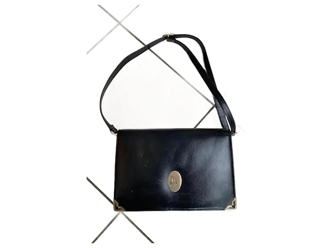 Christian Dior Bolsos de mano Negro Cuero  ref.1161699