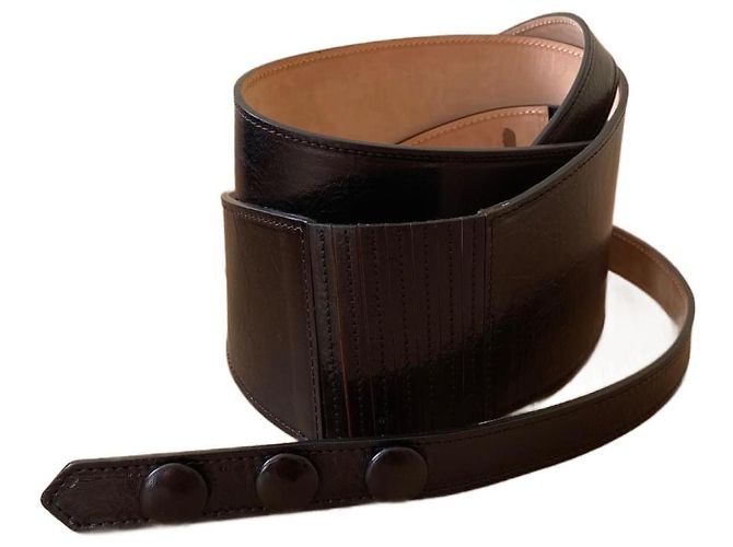 Cinturón Isabel Marant de cuero negro 80 cm