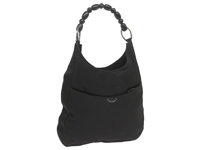 Christian Dior Maris Pearl Shoulder Bag Nylon Black Auth 60138  ref.1161801
