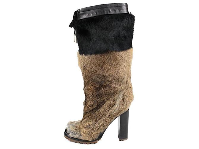 Chloé Boots Brown Black Fur  ref.1161863