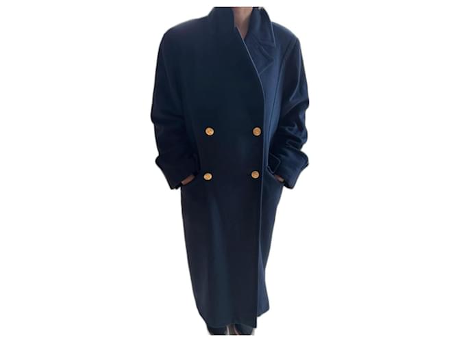 abrigo viejo 100% Hermès de cachemira Negro  ref.1161881