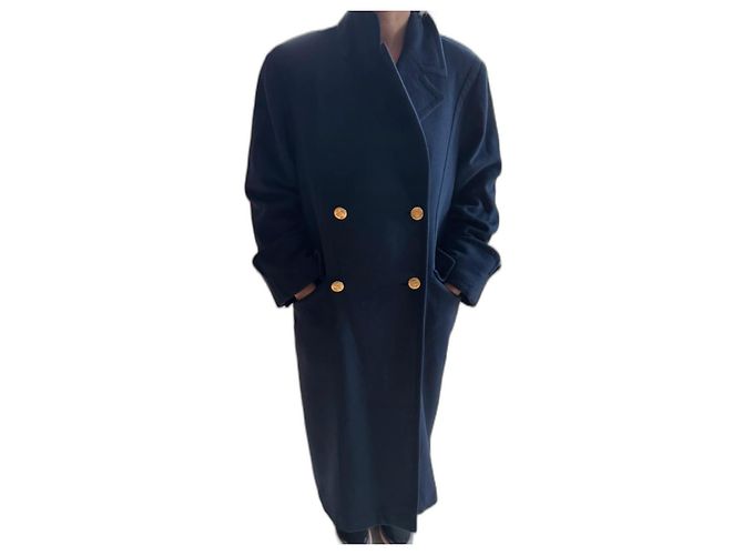 Vecchio cappotto 100% Hermès in cashmere Nero